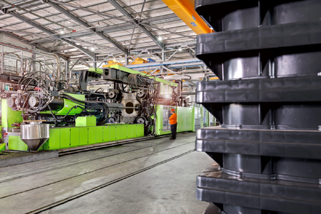 The company of Helesi. Interior view of recycle bins implementation and at the point of construction line.