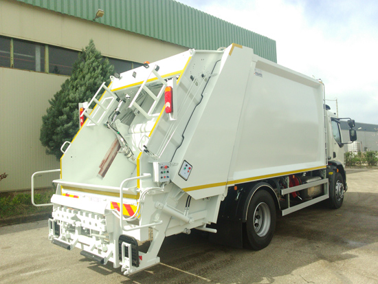 Container washing waste compactors