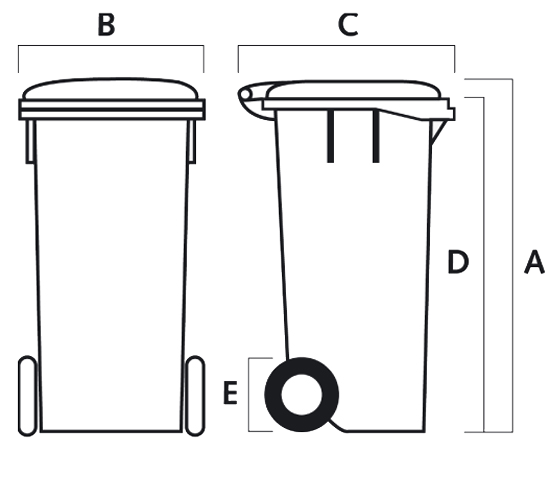 60lt low/high waste bins