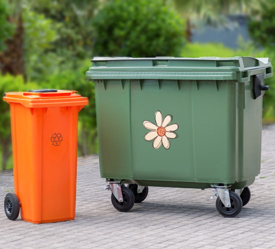 Plastic waste bins