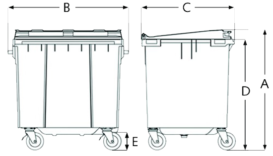 660ltr waste containers